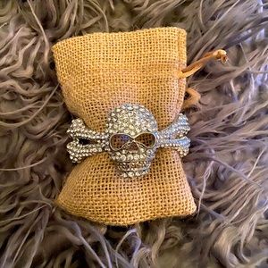 Rhinestone Skull Cuff